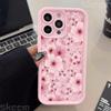 Pink Peach Flower Phone Case For iPhone 16 16E 15 14 13 12 11 Pro Max X XR XS Max 7 8 Plus Anti-Drop Silicone Soft Cover