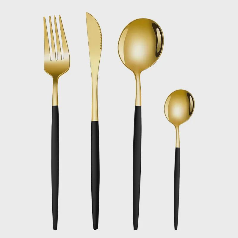 Portuguese Tableware Set: Stainless Steel Knife, Fork, Spoon - 4-Piece Western Steak Gift Box