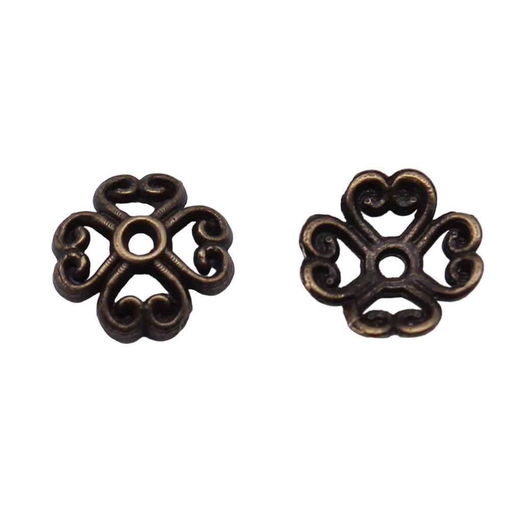 Multi Color Swirl Flower Bead Caps Spacer Beads For Jewelry Making Components