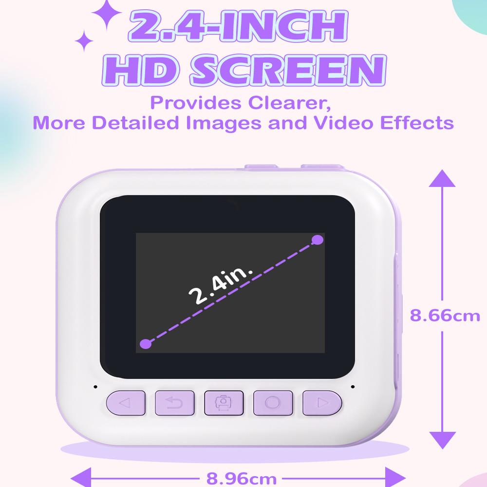 Children Digital Camera Toy Instant Print for Kids Thermal Print Camera Instant Photo Printing Camera Video Toys+32G Memory Card