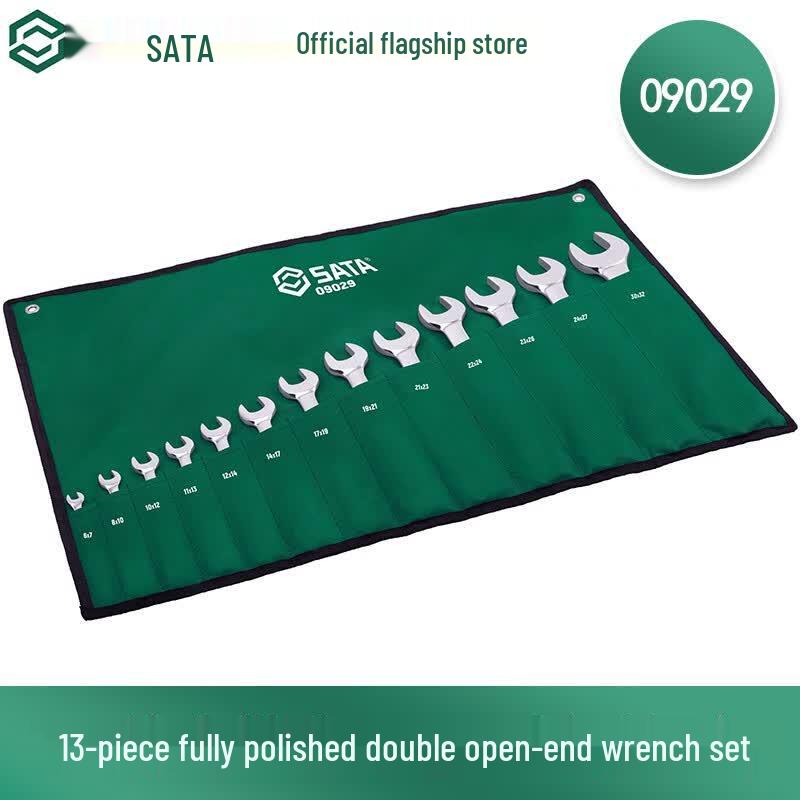 SATA 13-Piece Fully Polished Double Open-End Wrench Set