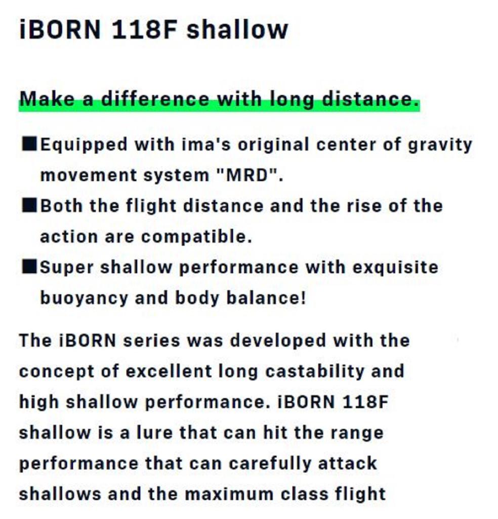 Ima Iborn 118F Leurre Flottant Peu Profond 001 (5285) – acheter aux petits prix dans la boutique en ligne