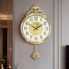 Luxury Wall Clock Pendulum Ornate Design Large Decorative Mural for Office