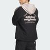 Adidas Originals Classic Sport Hooded Jacket With Letter Embroidery And Stripe Color Block Men Outerwear Black IW6284