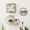 Suport de depozitare din fier metalic Suporturi de depozitare cu forme multiple Negru/auriu Raft de perete nordic DIY Decor
