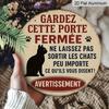 2D Flat, 1pc Round Aluminum Decorative Sign, French-Style Vintage Aluminum Sign with Paw Print - Humorous "Don't Let the Cat Out" Warning Plaque
