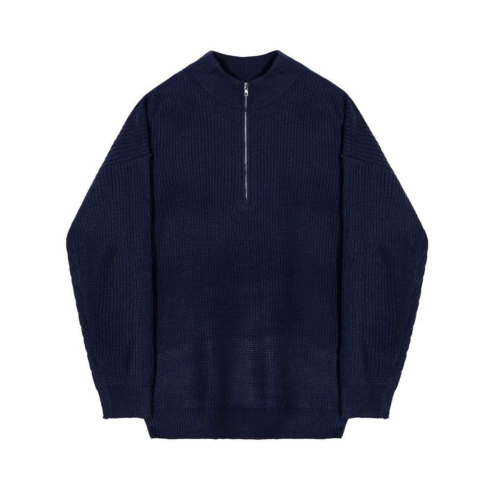 Men's Trendy Half-Zip Stand Collar Cardigan Sweater