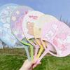 Large Round Cartoon Plastic Hand Fan for Summer - Cute, Windy, and Perfect for Students & Homes