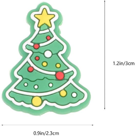 20Pcs Christmas Tree Beads Silicone Focal Beads Silicone Charms Keychain Making Kit Spacer Bead for Beaded Pen DIY Jewelry Craft Garland