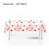 Strawberry Theme Party Tableware Set: Disposable Plates, Napkins, Cups, and Tablecloth