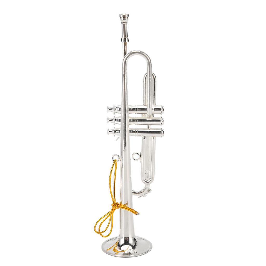 Miniature Trumpet 14cm 5.5in Silver Copper Exquisite Lifelike Mini Trumpet Decoration