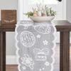 Easter Lace Table Runners, 72 Inch Spring Easter Eggs Table Runner, Easter Bunny Table Decorations for Home Dining Room, Easter Party Decorations and
