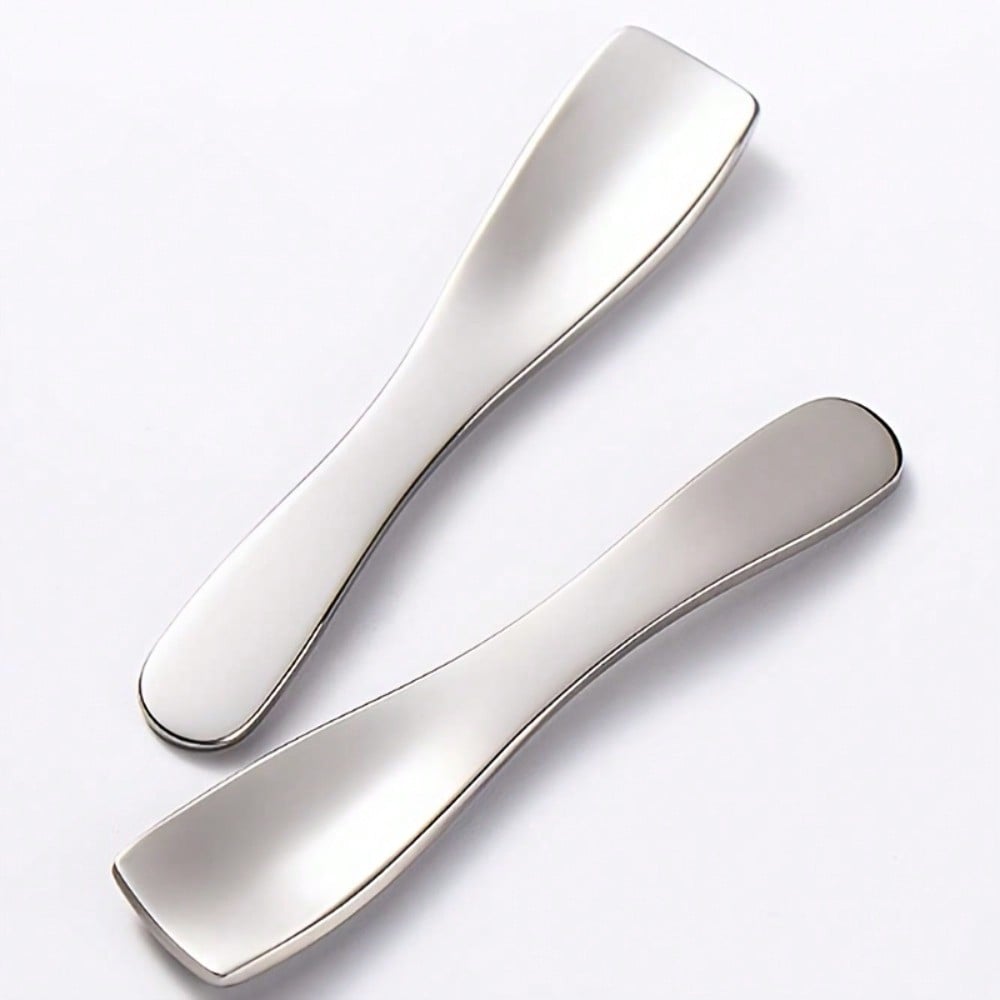 1pcs Stainless Steel Eye Cream Scoop, Double Headed Design For Easy Measurement And Application, Convenient Eye Care Beauty Tool
