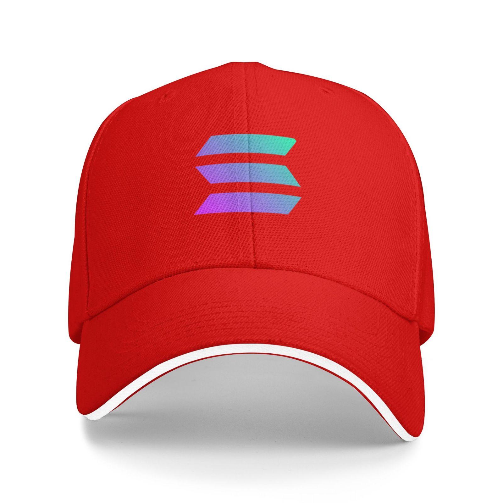 Solana Chain Print Baseball Cap Unisex Adjustable Sandwich Hat Vintage Outdoor Summer Travel Sun Snapback Baseball Cap Hat Web3