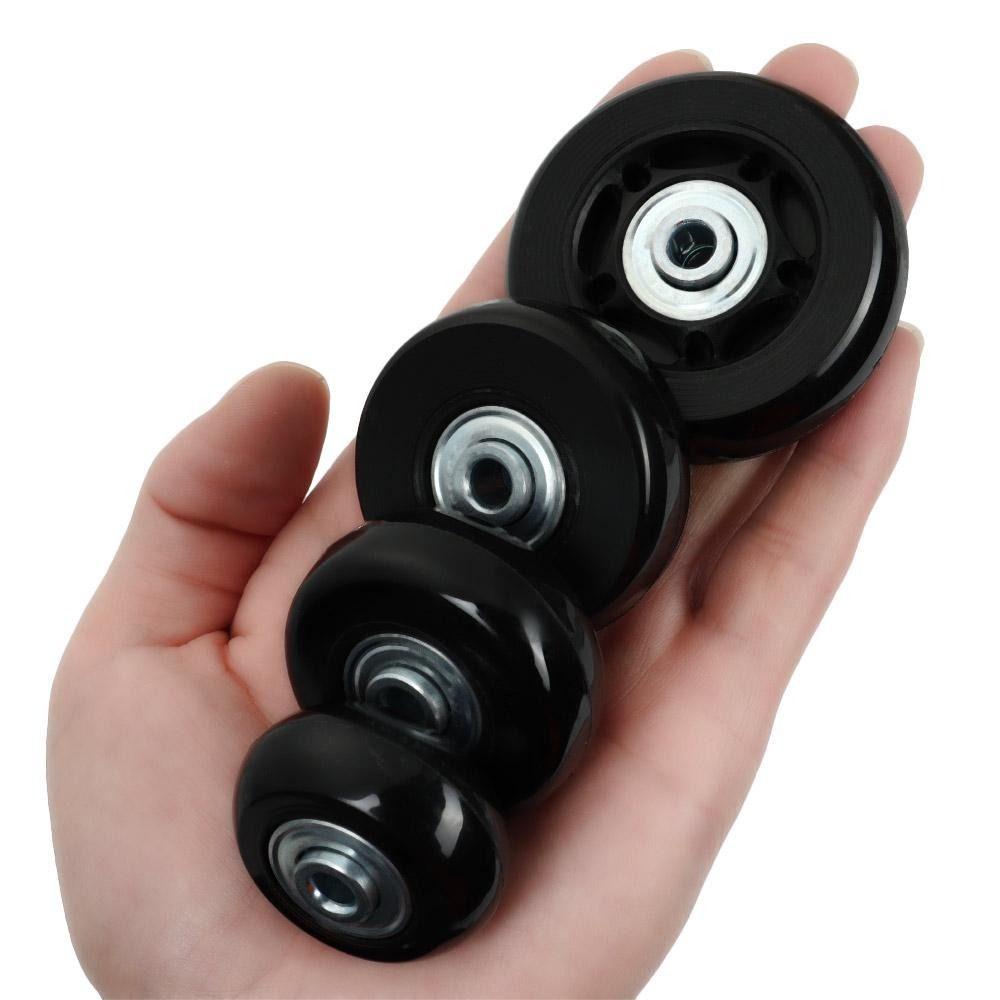 2Pcs Replacement Suitcase Wheels Silent Wear-resistant Travel Luggage Wheels with Screw Caster Wheels Axles Repair Kit