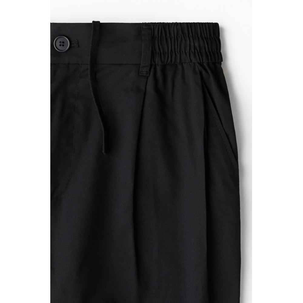 H M Twill Pants Loose Fit Black