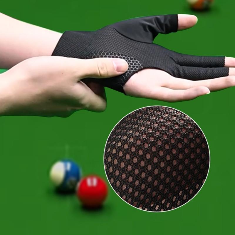 Breathable Three Fingers Glove NonSlip Billiard Training Gloves Pool Mittens Portable Left/Right Hand Billiards Glove