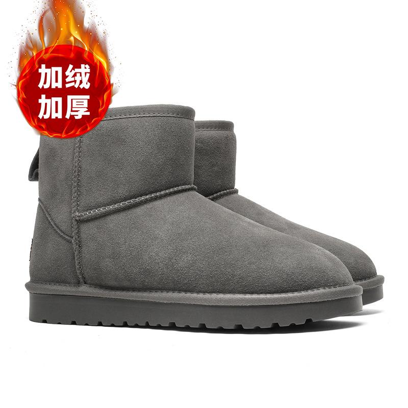 

3271 осенне-зимние сапоги Sangpo средней высоты для мужчин и женщин, зимние пары, флисовые утепленные хлопковые ботинки, британские кожаные ботинки Мартин 44-Male code серый