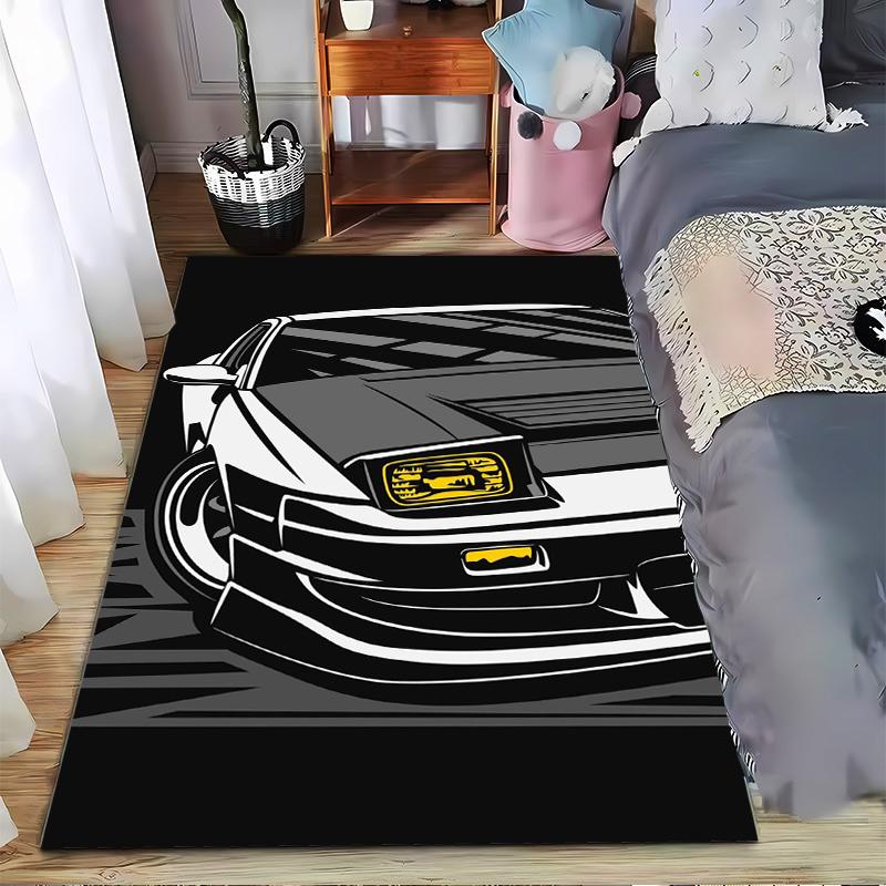 Retro Sports Car Printed Carpet for Bedroom or Living Room Decor Suitable for use as an anti-slip for living room bedroom sofas
