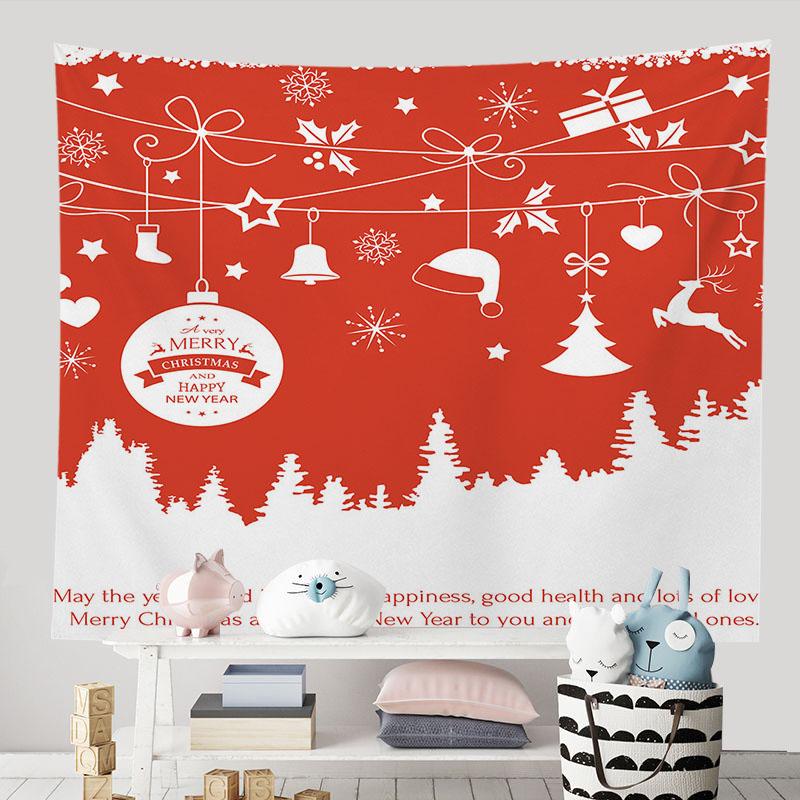 С Рождеством красный с Новым годом гобелен фон спальня гостиная персонализированная — фото 23
