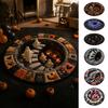 Soft Crystal Velvet Rug 3D Illusion Halloween Rug, Quilted Look Round Area Creepy Deep Pit Holiday Gift for Friends Design, Non-Slip Floor Mat Living