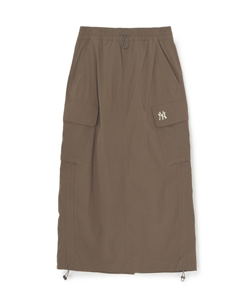 Emelbi Women'S Gorpcore Shirred Cargo Long Skirt Ny (L.Brown)