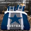 Polyester Duvet Cover Set Pentagram Sports Football Stripe 3D Comfortable Soft And Breathable For Bedroom Men Teens Couple Room
