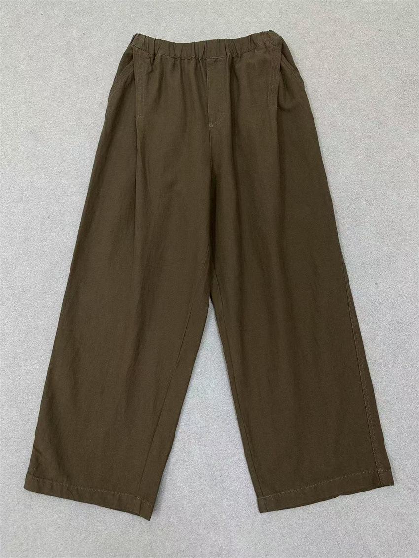 

Johnature Простые Свободные Японские Брюки-Гаремы Женские Эластичная Талия Повседневные Брюки Весна Лето Женские One Size армия зеленый