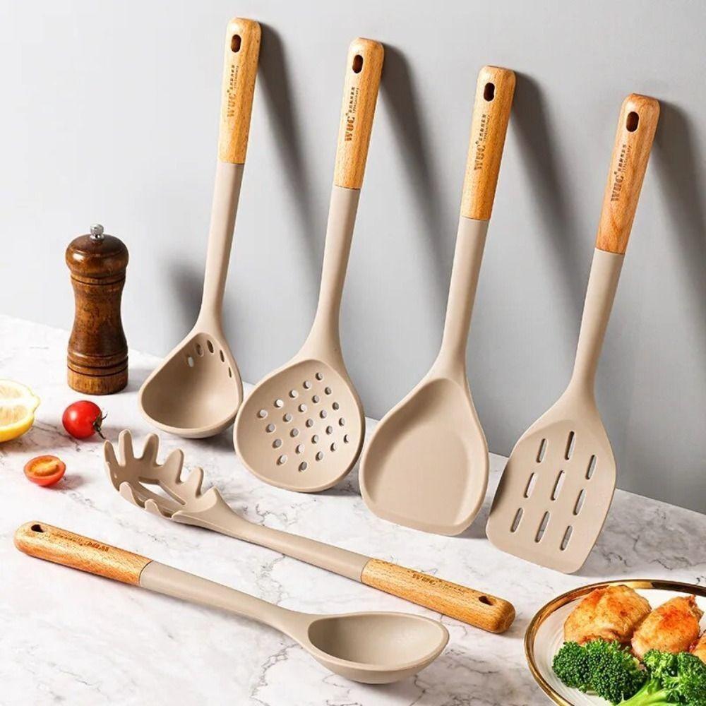 

Смажена лопата з букового дерева Жаростійка Ложка для супу. Нова лопатка Noodle Scoop