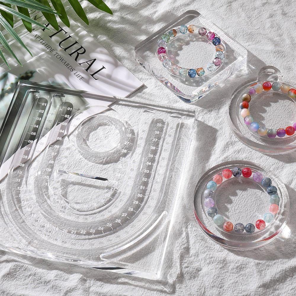 Clear Bracelet Beading Board Multiple Grooves Bracelet Display Stand  Necklace and Bracelet
