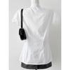 White V-neck Women's Shirts Unique Waist Cinching Design Summer Blouse Fashionable and Casual Versatile Ladies Clothing