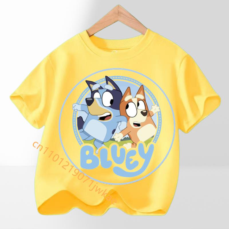 

Boys Girl Short Sleeve Tee Cute Outfits Gift T-Shirt Multi-color Bluey Kids Tees Clothes T Shirts Children Cartoons Casual Tops 130