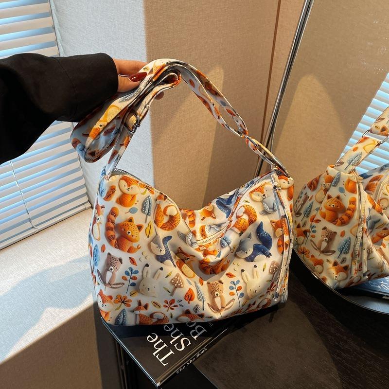 Lazy cartoon big bag women's new casual versatile shoulder messenger bag commuter tote bag