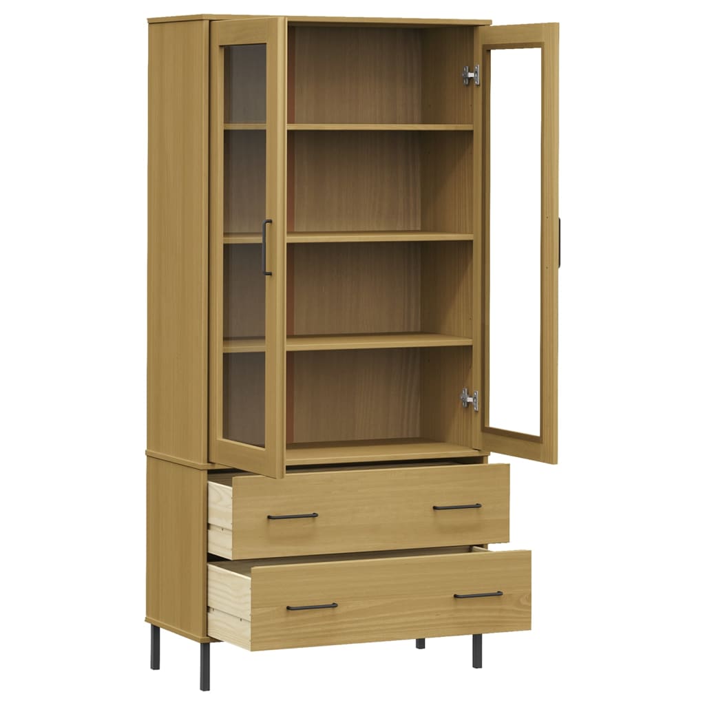 Vidaxl Oslo Shelf, Metal Legs, Brown, 85X35X172.5 Cm, Wood