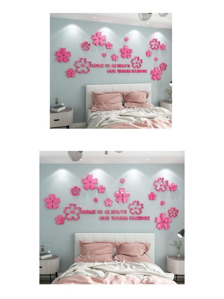 Self-Adhesive 3D Acrylic Wall Stickers for Living Room and Bedroom Decor