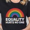 Pride Tee - Equality Hurts No One, Unisex T-Shirt, LGBTQ+ Shirt, Rainbow Clothing, Supporter Gift, Pride Parade Apparel