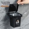 Wall Mounted Ashtray with Lid Dustproof for Bathroom Toilet Living Room Creative Ash Bin Prevent Fly Ash Stainless Trash Can