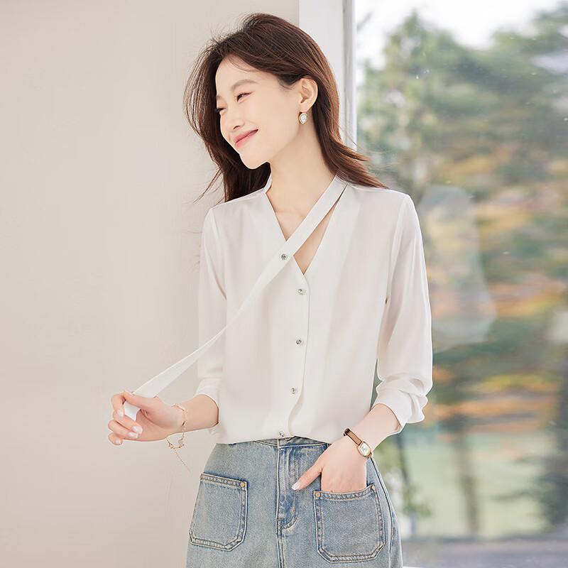 Women s Long-Sleeve Ribbon Blouse 2XL
