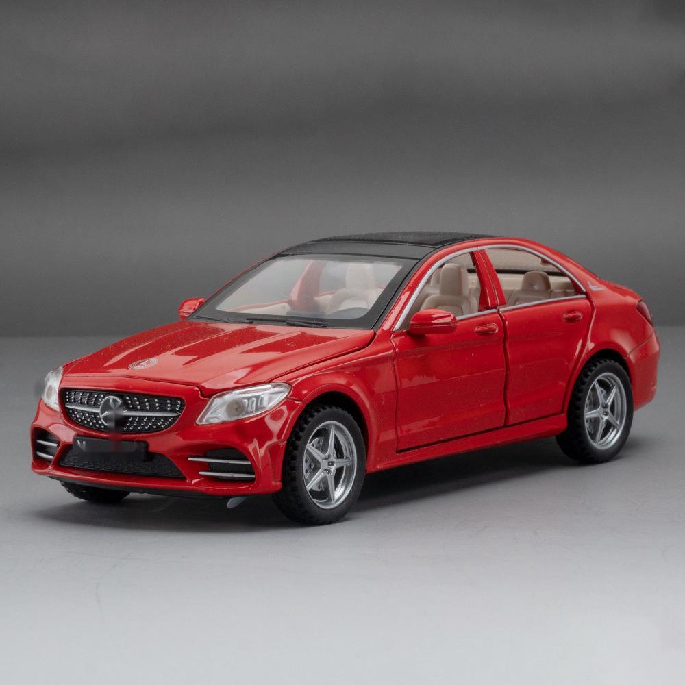 1:32 Scale Benz C260L Diecast Alloy Model Car Toy, Pull Back Vehicle with Sound and Light for Kids Adults Gift Collection