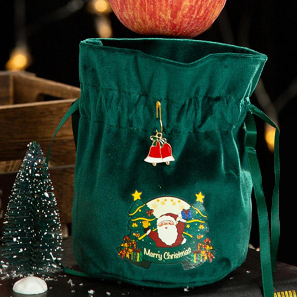 Christmas Gift Bags Christmas velvet gift bag Children drawstring velvet bag for Christmas Eve apples candy gift packaging