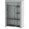 Fabric Wardrobe w/ Shelves Hanging Rail Foldable Wardrobe Light Grey