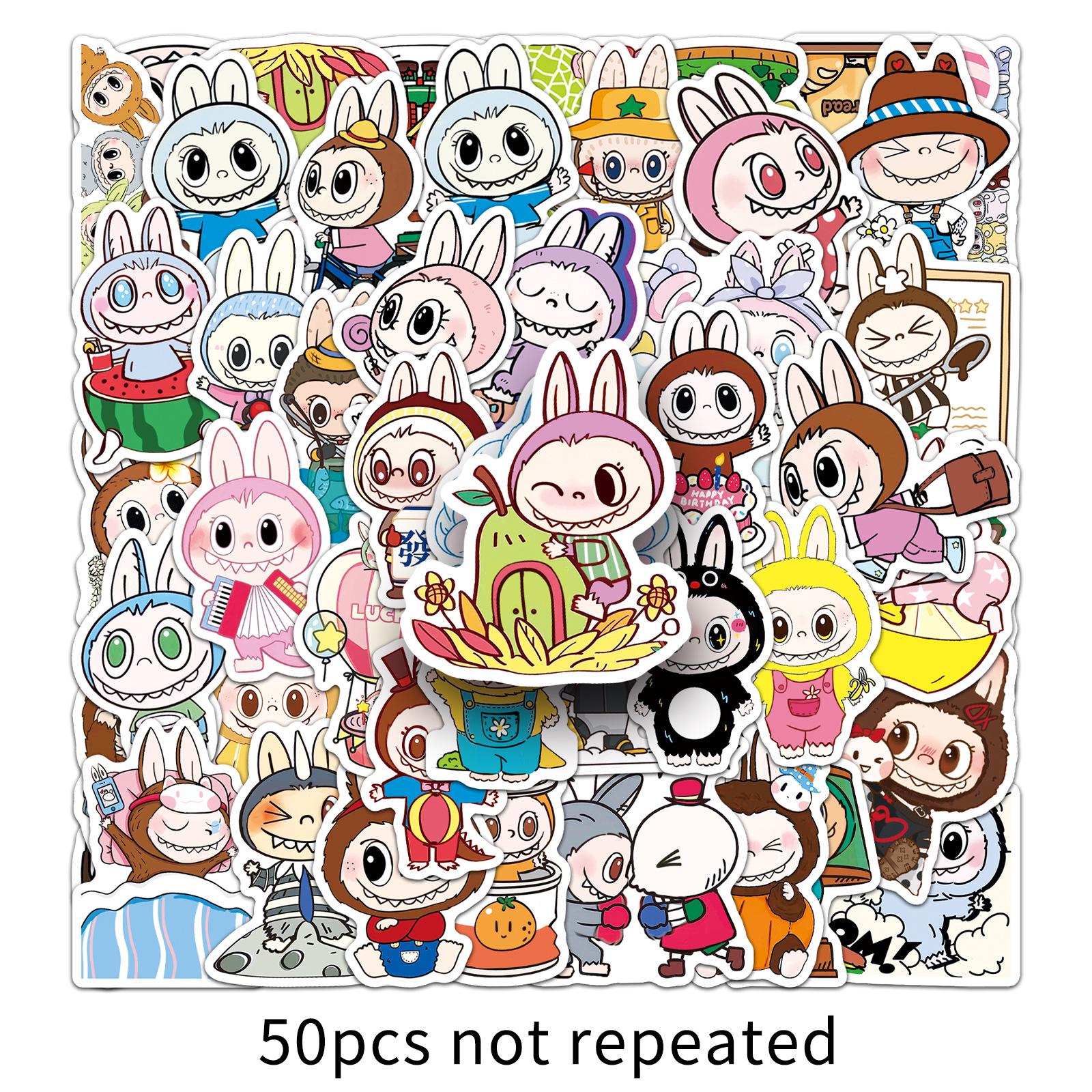 

50 Листов Мультяшные Эльфы Labubu Наклейки для Дневника, Кружки и Многого Другого