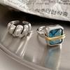 Adjustable Opening Ring For Girls Women,Fashion Ring Popular Jewelry Blue Copper-Color For Party Dress Nice Birthday Gift