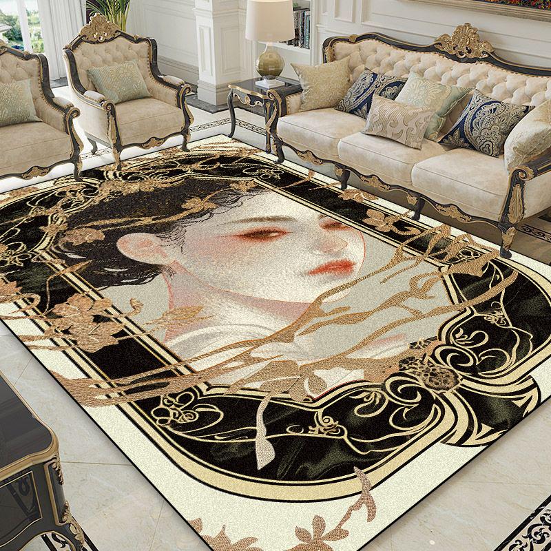 Living Room Decoration Luxury Carpets European Style Abstract Rugs Home Sofa Area Anti-slip Mat Bedroom Cloakroom Corridor Rug