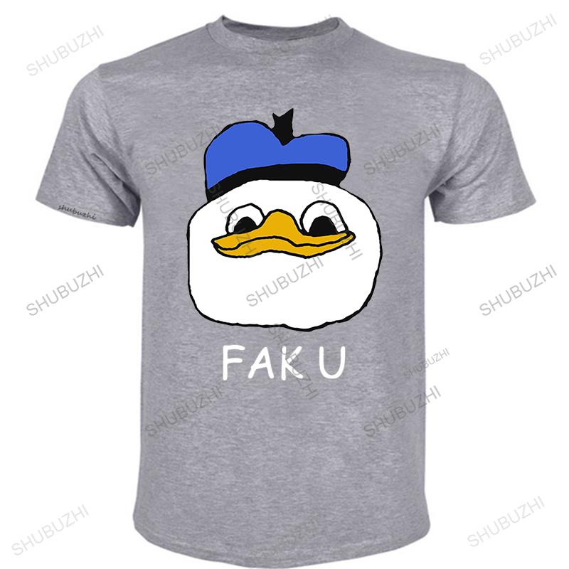 Cotton Vintage Tshirt Men Summer Tees Brand Clothing Face Fak U Gooby Pls Men Unisex Casual Tops for Him Plus Size Teeshirt