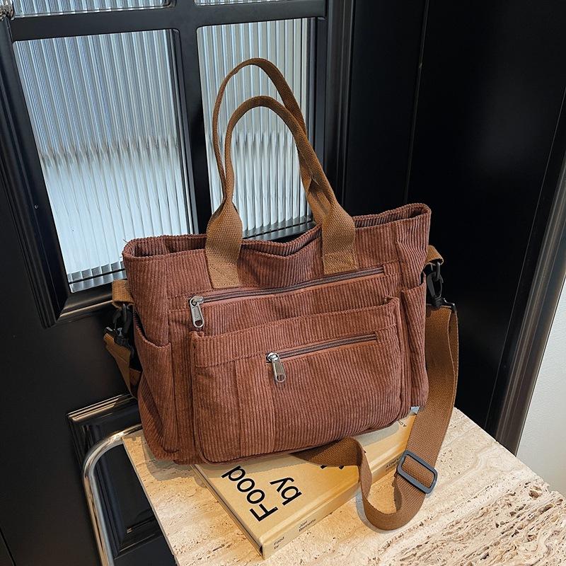 1 pièce Sac à bandoulière en velours pour femme, Sac à main grande capacité, Sac fourre-tout, Style décontracté, Sac bandoulière, Sous le bras Nouveauté Printemps/Été