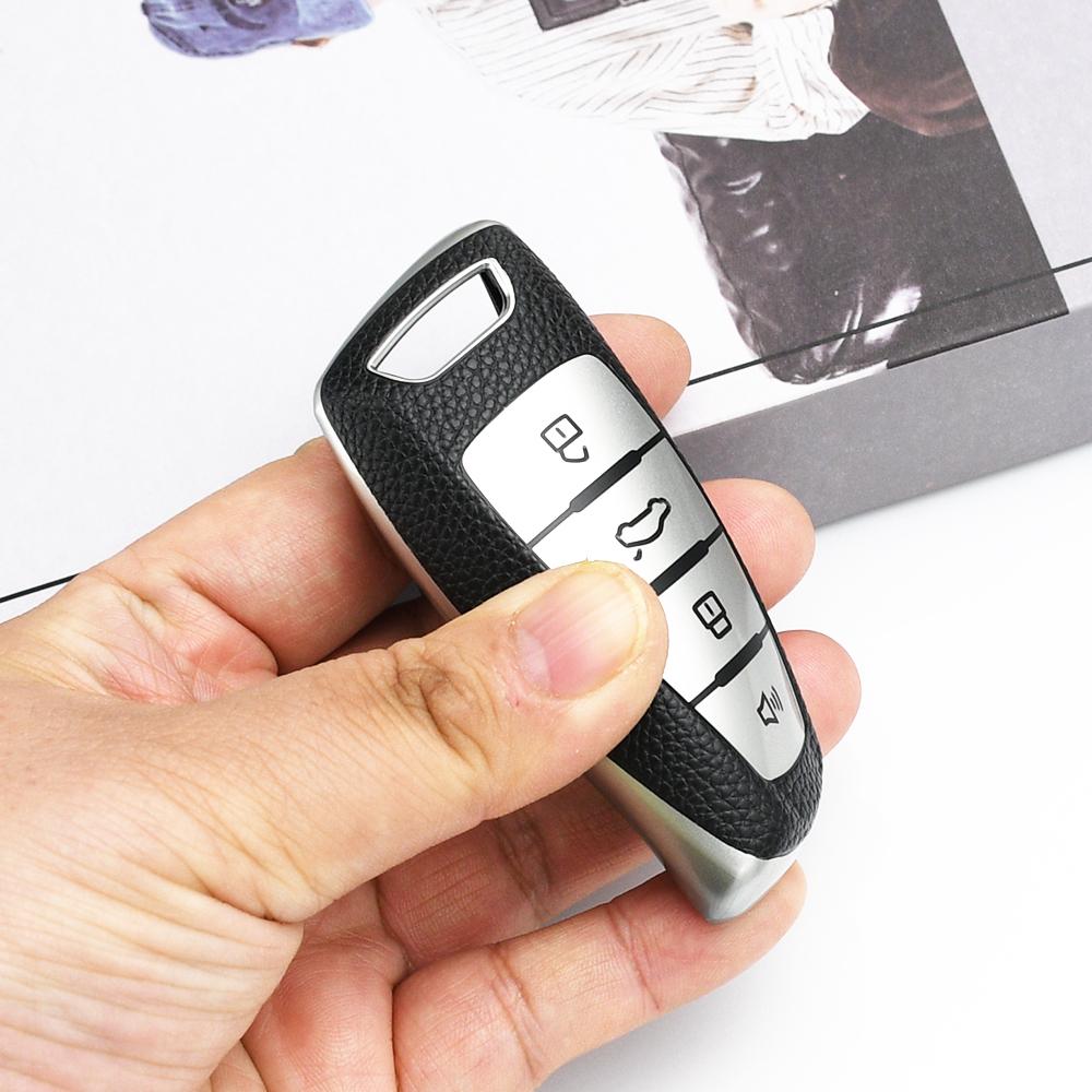 TPU Leather Car Key Case Cover For Great Wall Haval Jolion 2022 H6 H7 H4 H9 F5 F7 F7X F7H H2S GMW Dargo Auto Shell Fob Holder