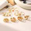 Europese & Amerikaanse 18k Goud Verguld Roestvrij Staal Diamant Ring Set - Lichte Luxe Dames Sieraden
