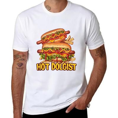Hotdogologist Hotdog Sausage Hot Dog T Shirts for Men Graphic Tees Crewneck Funny Print T-Shirt Short Sleeve Top