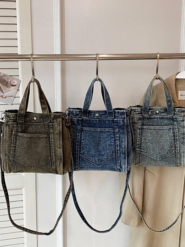 Korean Style Denim Shoulder Bag 2026: Versatile, Large Capacity Crossbody for School & Commute
